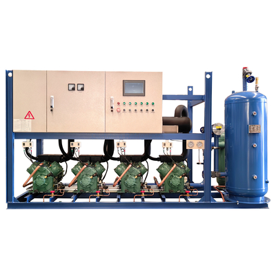 PLC Piston Unit Parallel Suhu Tinggi Rack Model Pendingin Kompresor Unit Untuk Pendinginan Optimal