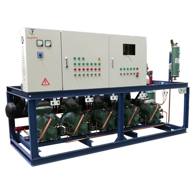 PLC Piston Unit Parallel Suhu Tinggi Rack Model Pendingin Kompresor Unit Untuk Pendinginan Optimal