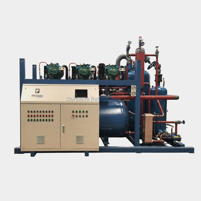 Semi Hermatic Sekrup Tipe PLC Disesuaikan Besar Skala Cold Storage Compressor Rack